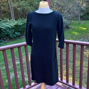 Boden 6L black ottoman ribbed dress.